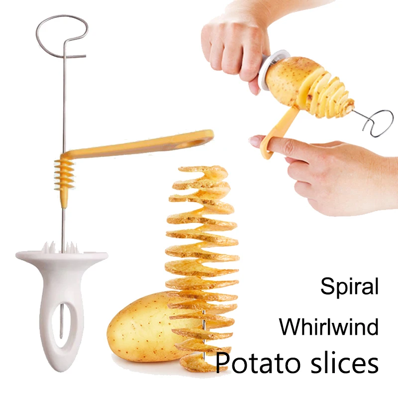 Spiral Potato Cutter Twisted Slice Potato Tower Whirlwind Potato Cut Diy  Creative Fruit And Vegetable Spiral Slicer For Kitchen
