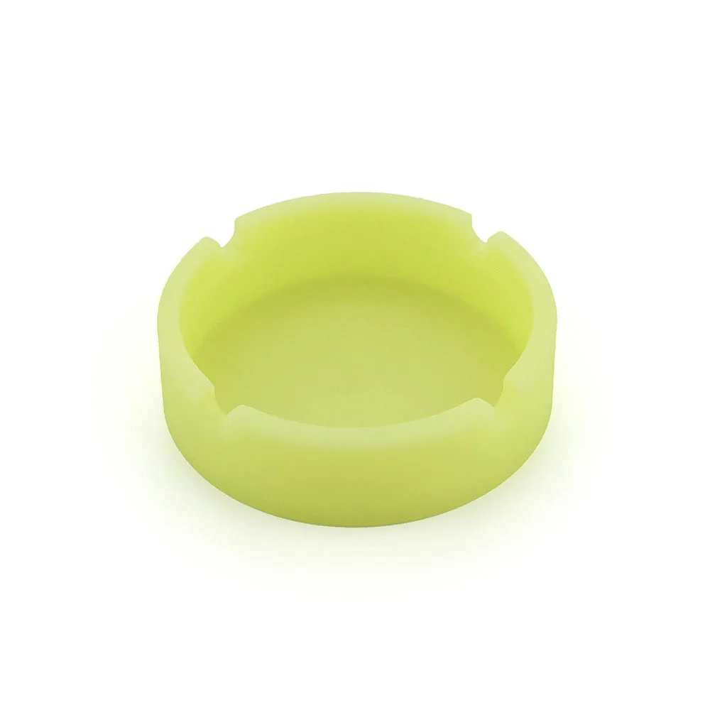 Glow in the Dark Silicone Ashtray Round and Square Luminous Ash Tray Small Size silicone ashtray
