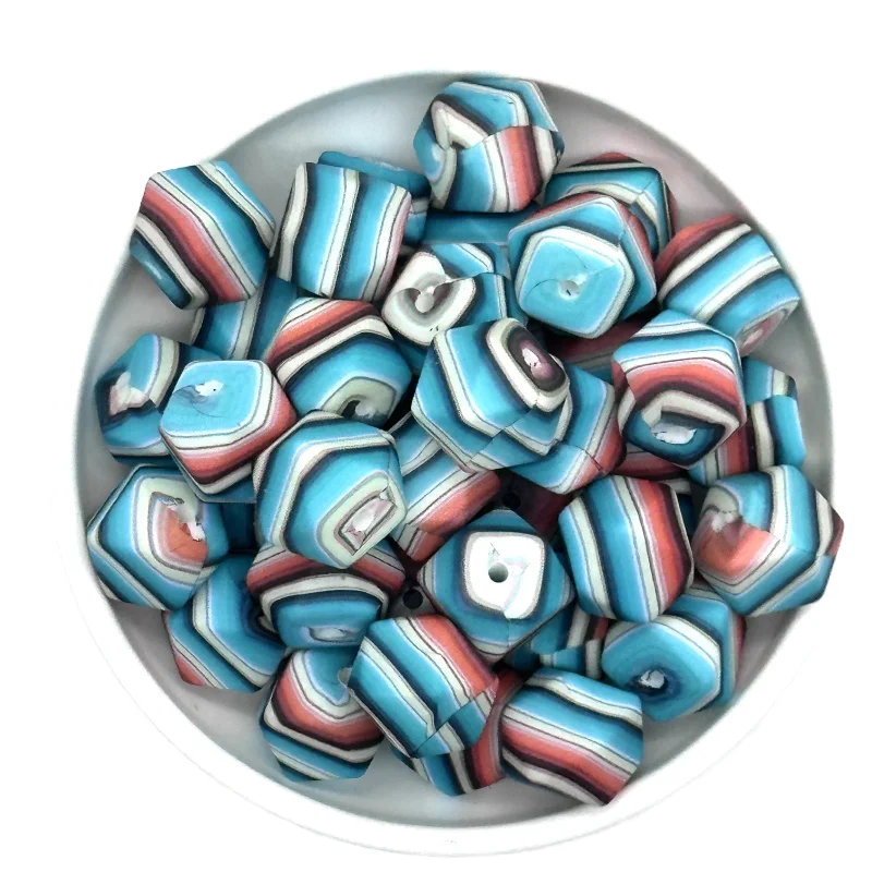 Colorful Hexagon Silicone Beads for DIY Crafts and Decorations (10/20pcs, 14mm)