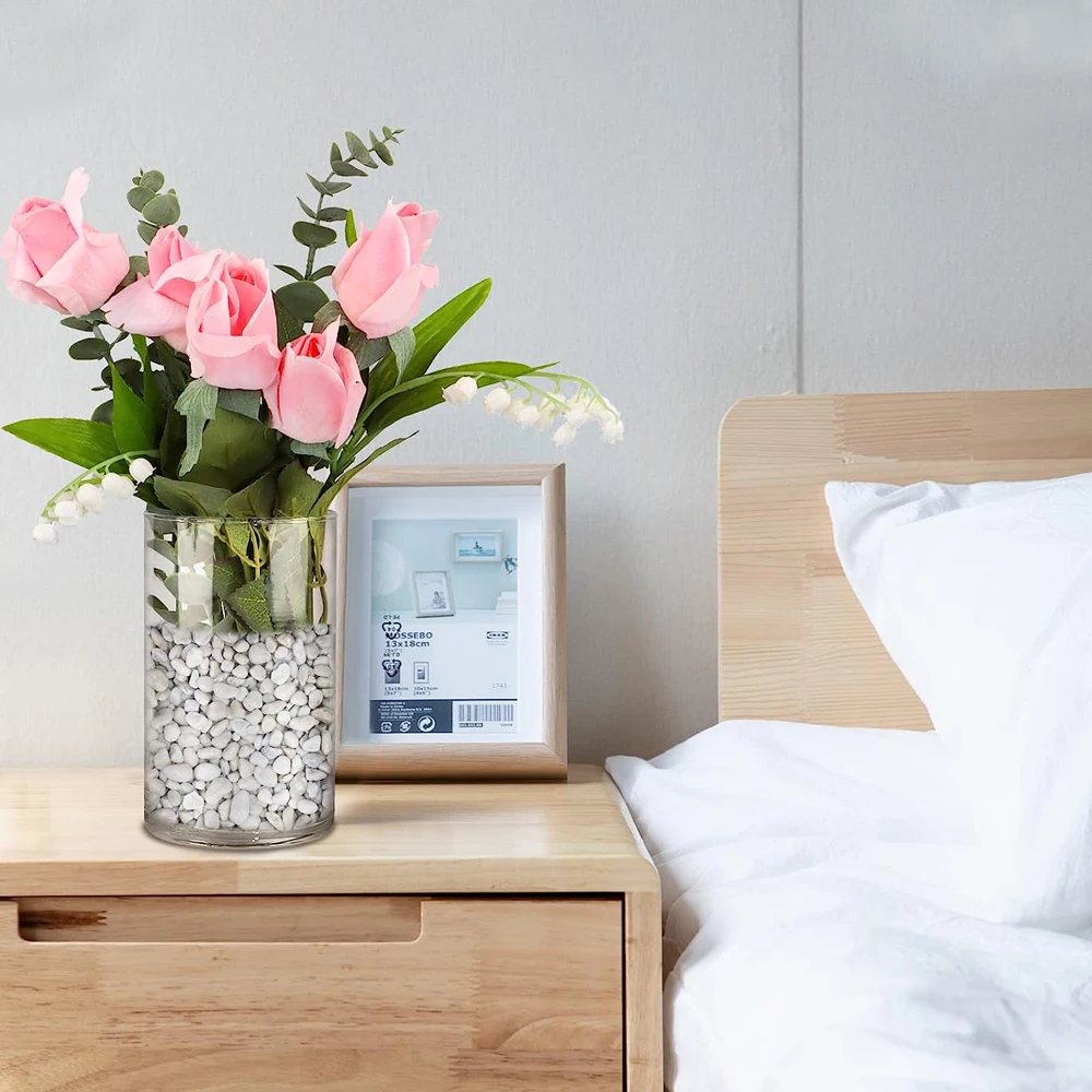 Glasseam Heldere Vaas Voor Bloemen, Moderne Cilindervazen 12 Stuks, 15 X 8,5 Cm Glazen Vazen Voor Tafeldecoratie, Orkaanvazen Decoratieve Tulpenvaas Voor Bruiloftstafel Centrepieces Home Decor