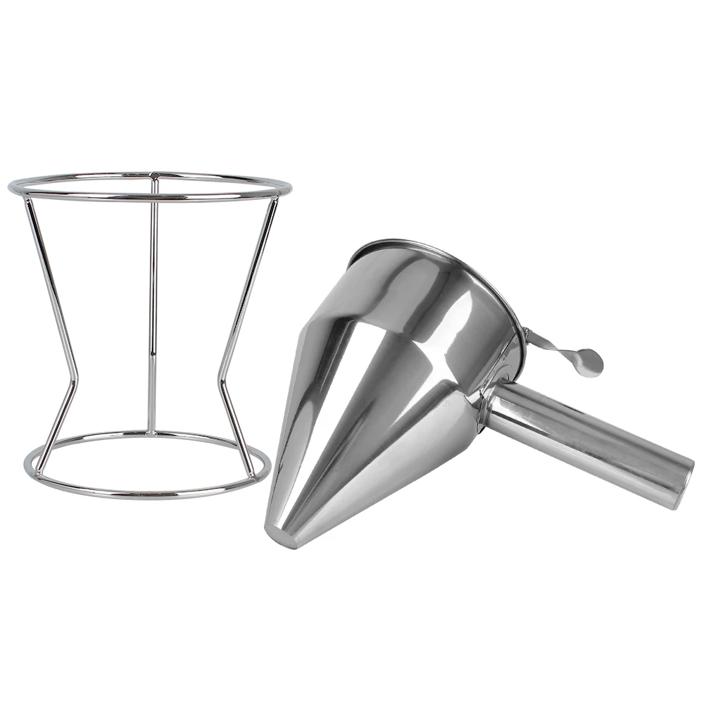 Baking Tools Cupcake Pancake Batter Maker Funnel Dispenser with Rack Stainless Steel Octopus Ball Tools Kitchen Accessories