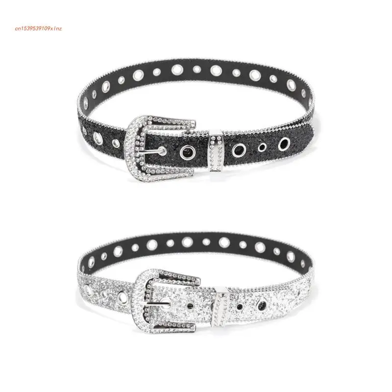 

Cowboy Bling Buckle Belt Full Sequins Belt for Adult