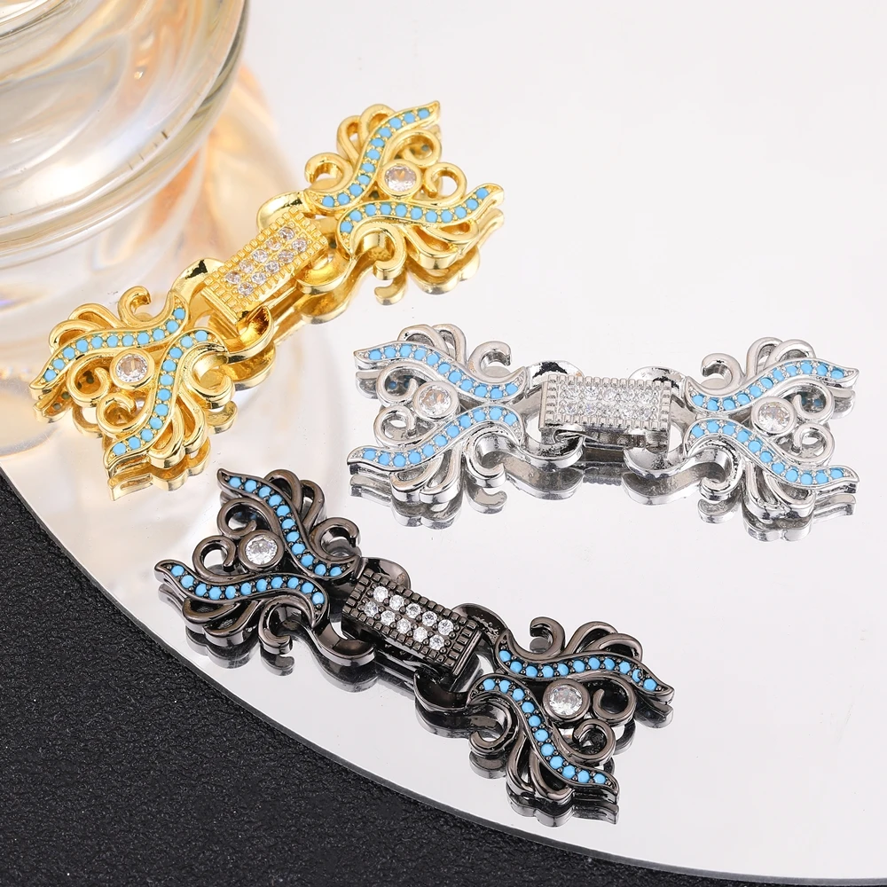 Juya DIY Luxus Natursteine Barock Perlen Schmuck Herstellung Komponenten cz Opal Stecker Verschluss Verschluss Verschluss Verschlüsse Lieferungen – Detail 3