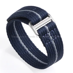 Nylon Canvas Watch Strap - Universal Sport Wristband Replacement - 22mm (Blue Gray)