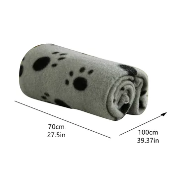 Pet Blanket Winter Dog Cat Bed Mat Dog Paws Print Warm Soft Sleeping Blankets Hamster Rabbit Beds Coral Fleece Dog Blanket 6