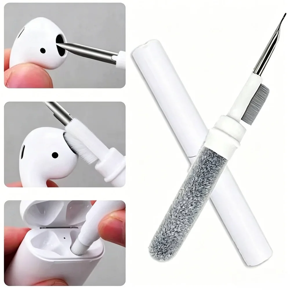 Portable Earphone and Camera Cleaning Pen with Brush