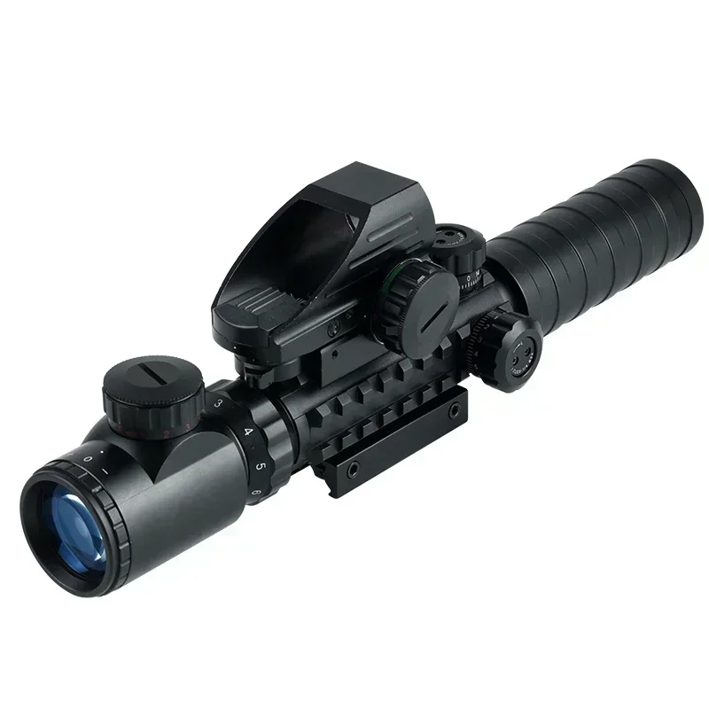 3-9x32 Tactical Red/Green Reticle Riflescope Red Laser Combo Scope Reflex Holographic Dot Sight Hunting Shooting Optical