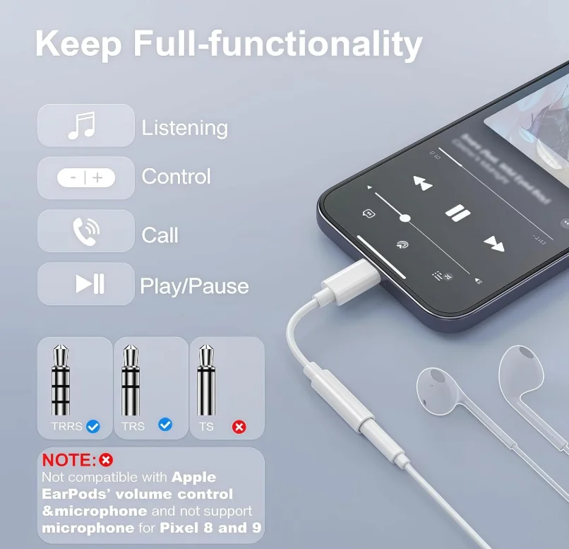 USB C-3.5mm 헤드폰 잭 어댑터 타입 C 오디오 AUX 케이블 동글