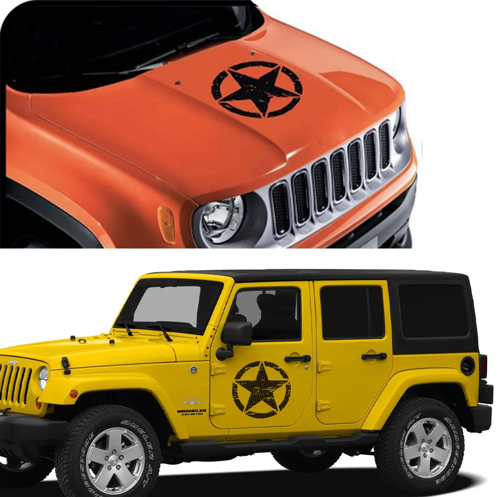 Auto Kap Deur Ster Vinvl Stickers Voor Jeep Cherokee Patriot Kompas Wrangler  Jk Jl Tj Yj Renegade Trail Hawk Tuning accessoires - AliExpress