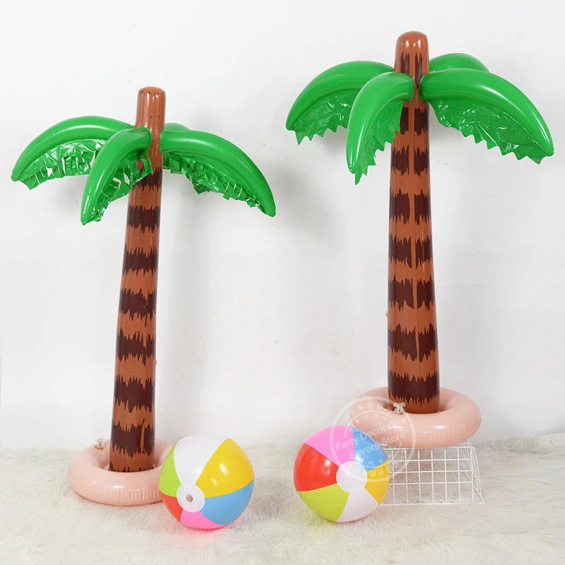 Hawaiian Coconut Palm Tree Balloon Inflatale Tropical Bird Ball Flamingo Summer Beach Birthday Party Decor Supplies Luau Wedding