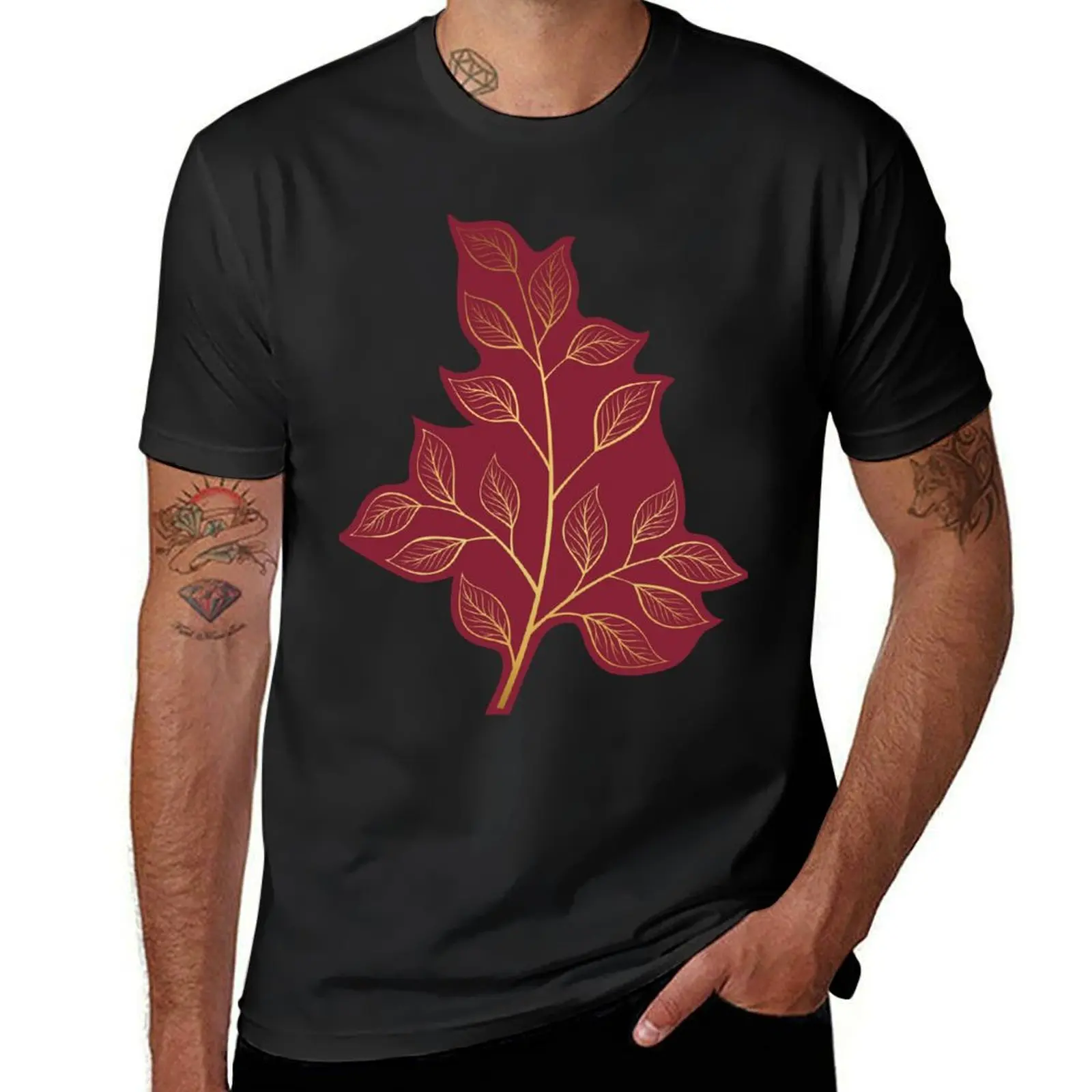 

Hello Fall Botanical Leaf Print T-Shirt customizeds cute clothes sports fans designer t shirt men