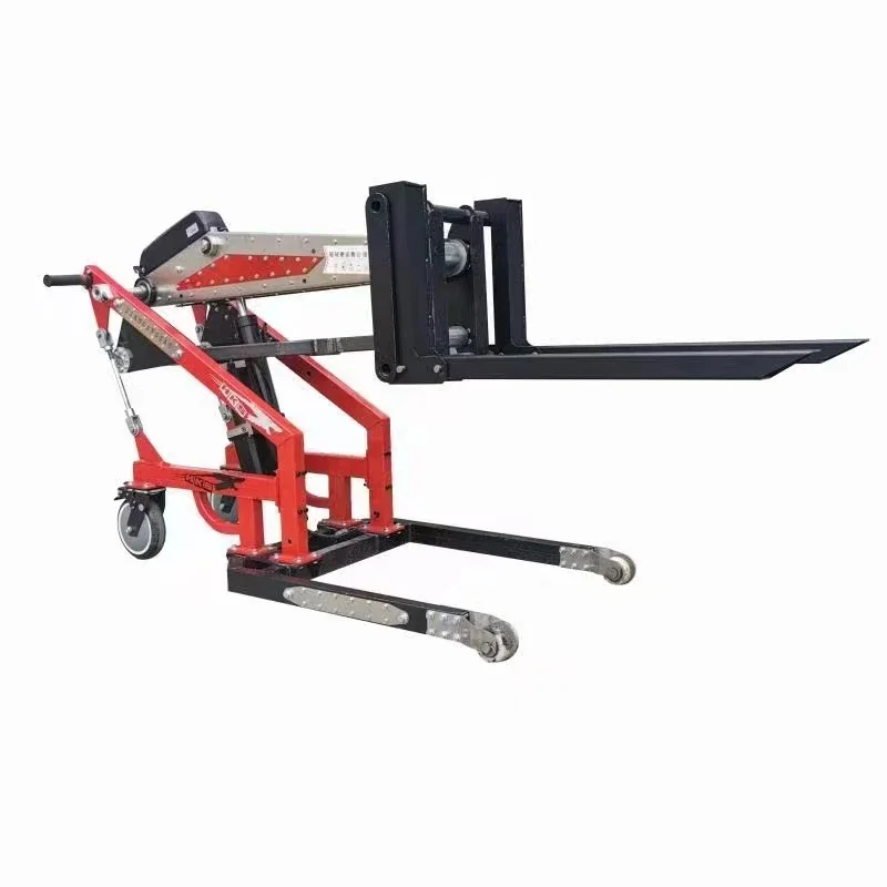 

Portable Electric Forklift Stacker Electric Forklift 300 500 700kg Foldable Hydraulic Small Jib Forklift