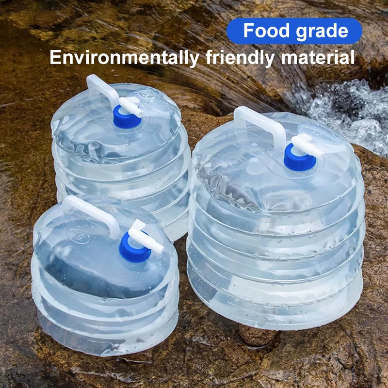 5L Foldable Water Container With Spigot - Collapsible Portable Water Storage For Camping & Outdoor