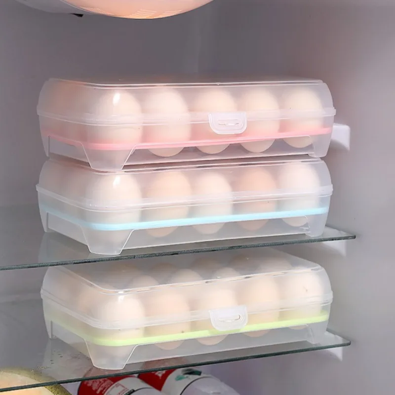6/15Grid Refrigerator Egg Box Fresh-keeping Box Stackable Plastic Egg Protection Tray PP Material Hand-held Eggs Storage Tray