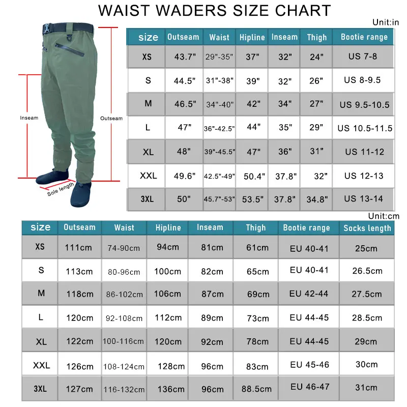 Zippered Breahtable Waist Wader Fishing Apparel with Neoprene Stockingfoot Mens Waterfowl and Hunting Waders Perfect for Angler