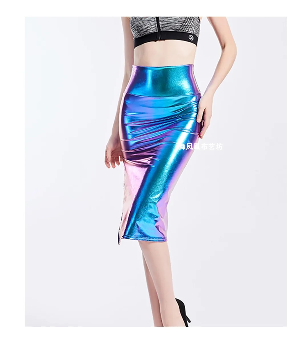 Blue and Purple Elastic Dazzling Laser Magic Color Waterproof Fabric Reflective Two-Color Fabric for Student Graduation Design