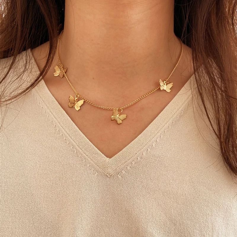 Collana a farfalla con catena a clavicola