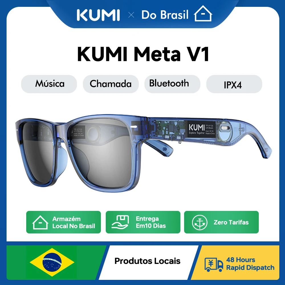 KUMI Meta V1 Smart Glasses Break Audio-visual Imagination Create Bluetooth glasses IPX4 Waterproof Bluetooth Phone Call 1