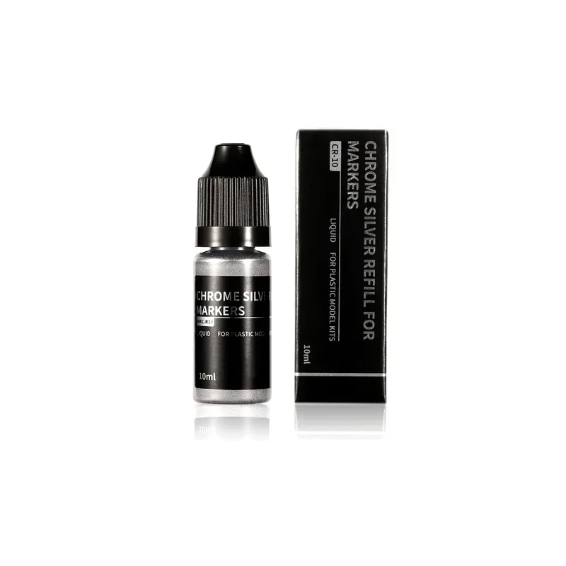 Marker Refill DSPIAE CR-10 DIY Chrome Silver Airbrush Spray Painting Tool for Model Hobby 10ml