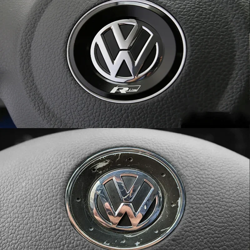2026 핫 포 폭스바겐 자동차 스티어링 휠 자동차 엠블럼 스티커 액세서리 폭스바겐 VW R-라인 GTI R 폴로 골프 투아렉 P용