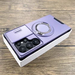 Shockproof Armor Case with Slide Cap Cover & Lens Protection - Samsung S23 (Purple)