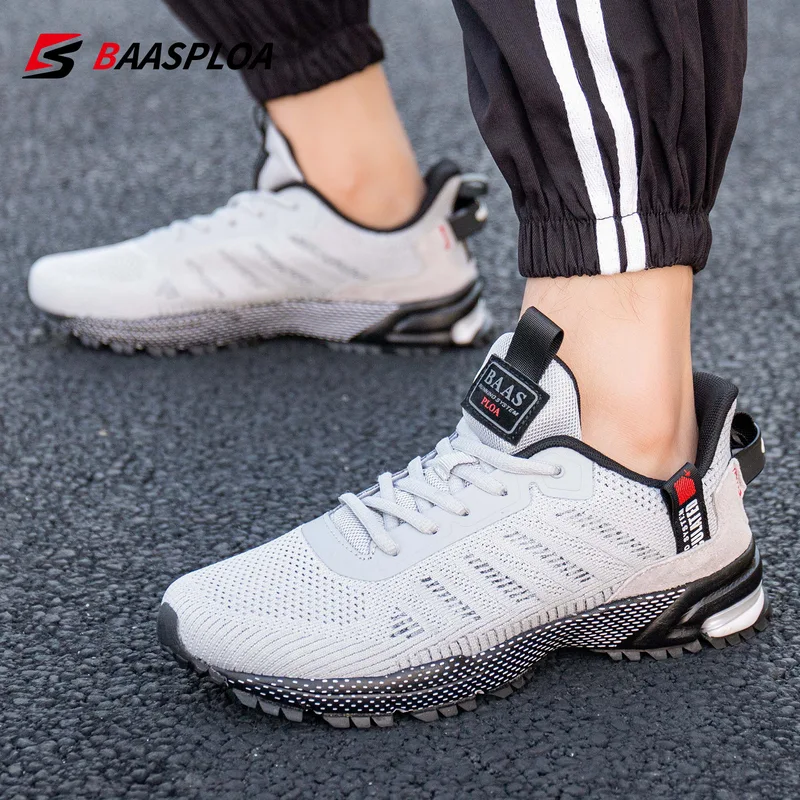 Baasploa Men Running Shoes Brand Breathable Mesh Outdoor
