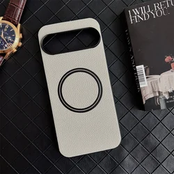 Leather Lychee Pattern Shockproof Magnetic Wireless Charging Protective Case - Google Pixel 8 Pro (GRAY)