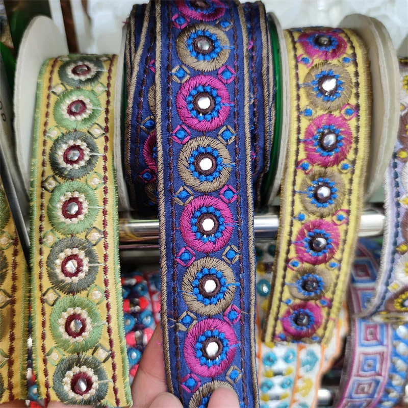 Sequins Lace Trims Webbing Embroideried Ribbons Fabric Dress Bag DIY Sewing Accessories 1 Yards Lace Fabric Lace Sewing Supplies Lace Garment Accessories
