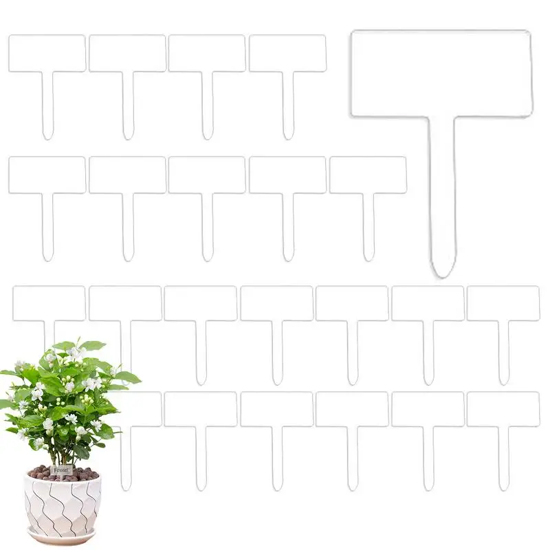 

Garden Plant Markers Acrylic T Shape Plant Tags Waterproof Garden Labels For Seedling Fruit Trees Flowers 24pcs Multifunctional