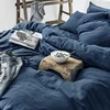 4PCS 100% Washed Linen Duvet Cover Set, Natural Flax Quilt Cover Sheet Pillowcase, Breatherable Ultra Soft Farmhouse Bedding Set 3