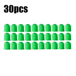 Assorted Colored Tire Valve Dust Covers - Set of 30 to 120, Rubber Ring Enhanced (30pcs Green)