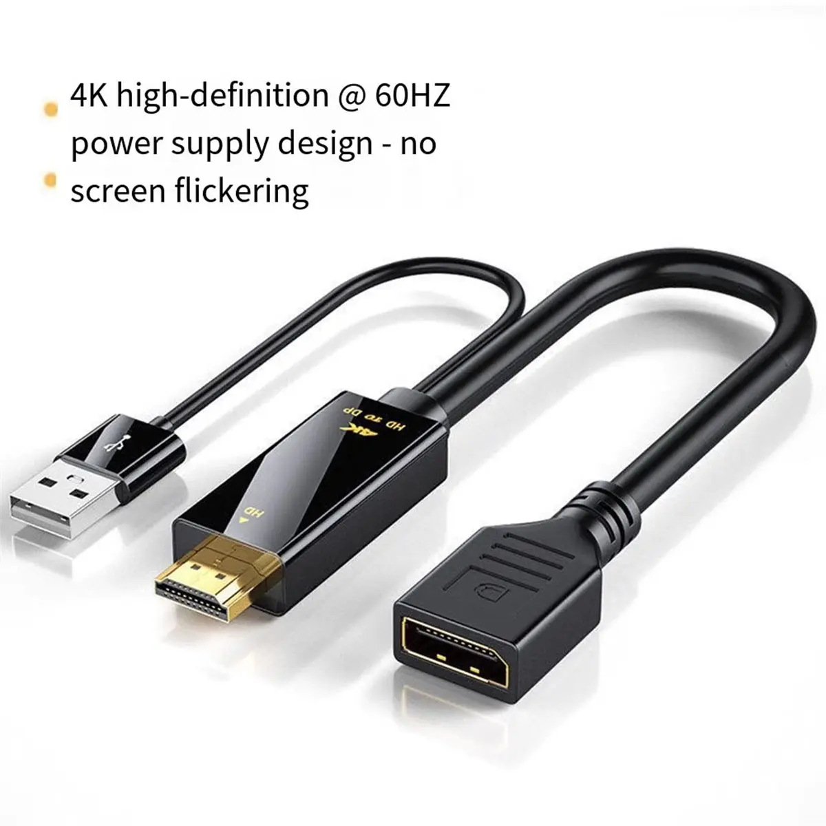 AAAE 4K - DisplayPort DP 변환기 케이블과 호환 가능 HDTV 남성-DP 여성 어댑터 변환(노트북 모니터 여성용)