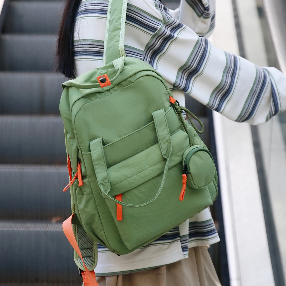 Autumn and Winter New Small Plaid Backpack Korean Style High School Student Schoolbag Female College Student Outdoor Backpack Male Travel Sports Hiking