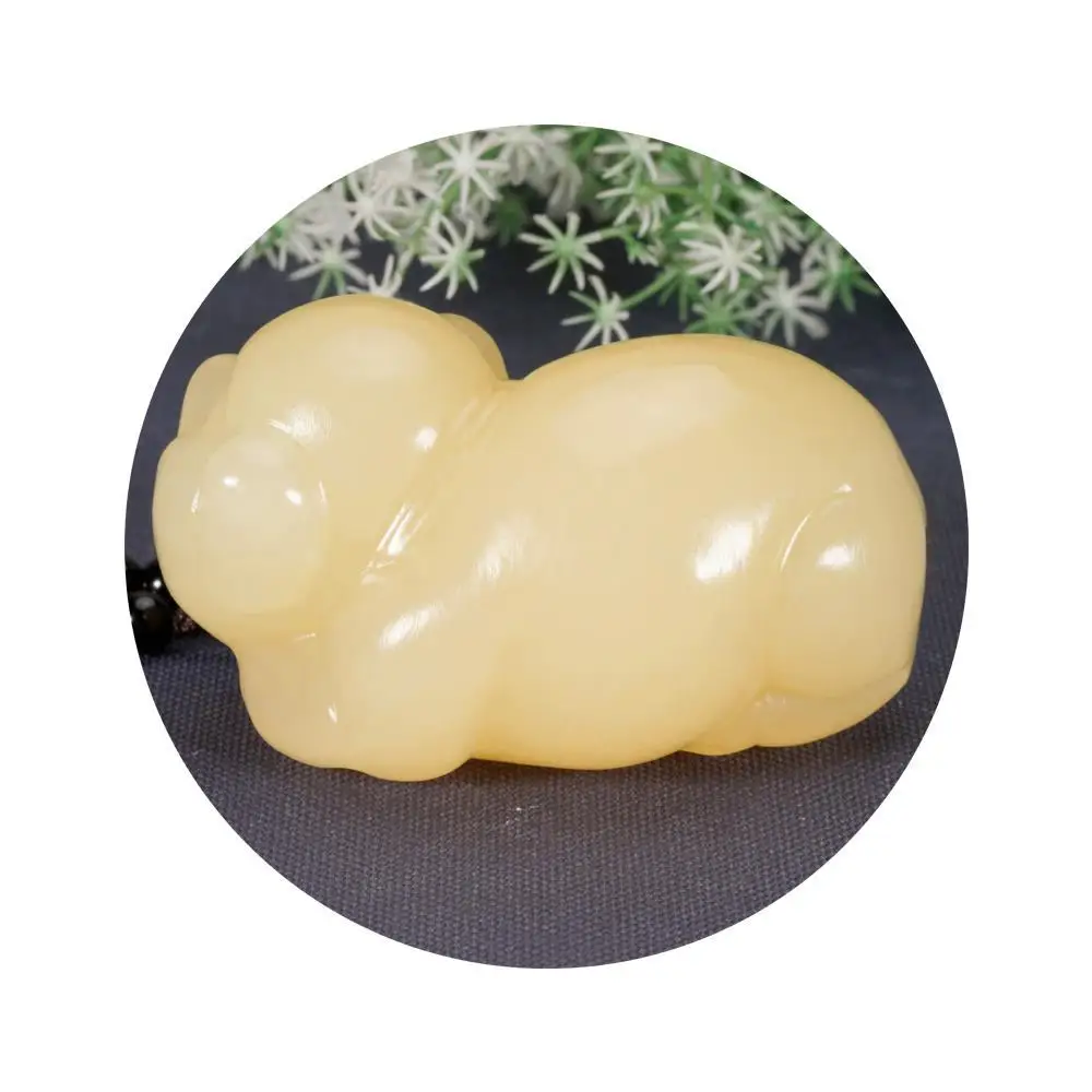 Fun Handle Piece Natural Stone Jade Pendant Quality Jewelry Accessories Gift Fashion Artful Handicrafts