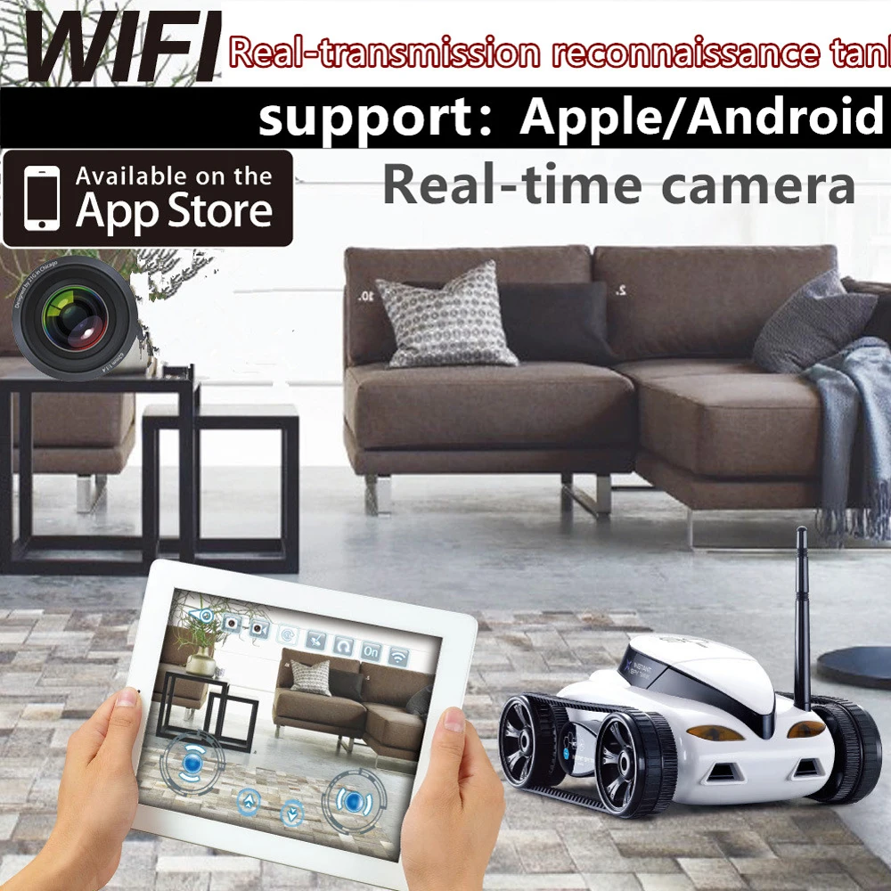 EBOYU 272 Wifi Mini i-spy RC Tank Car RC Camera Cars HappyCow 777-272 with 30W Pixels Camera for iPhone iPad iPod Controller 3