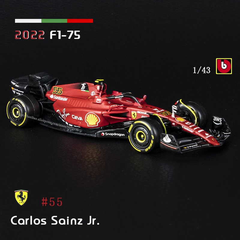 Bburago 1:43 Formula 1 Racing #55 Carburatore Sainz 2022 Ferrari F1-75 #16 Charles Leclerc Modello Di Auto In Lega Da Collezione Match Point