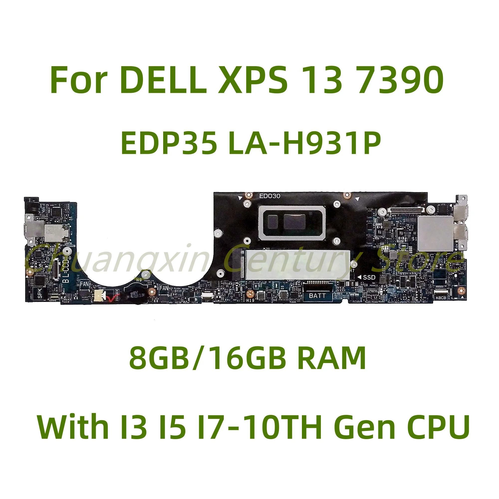 

Подходит для DELL XPS 13 7390 материнская плата для ноутбука EDP35 LA-H931P с I3 I5 I7-10TH Gen CPU 8GB/16GB RAM 100% протестирована Полная работа