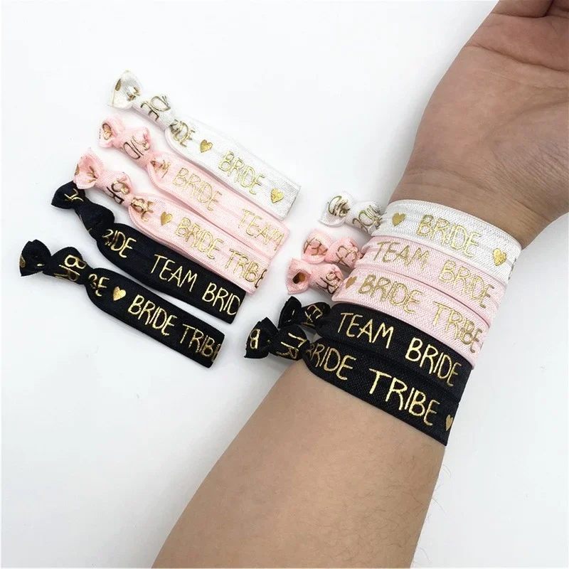 

6PCS Hen Party Bachelorette Party Supplies Wedding Decoration Team Bride To Be Bracelet Bridal Shower Decoration Bridesmaid Gift