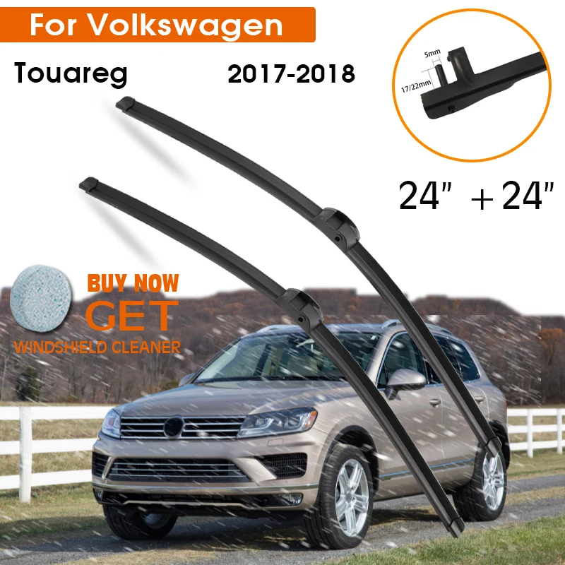

Car Wiper Blade For Volkswagen Touareg 2017-2018 Windshield Rubber Silicon Refill Front Window Wiper 24"+24" LHD RHD Accessorie