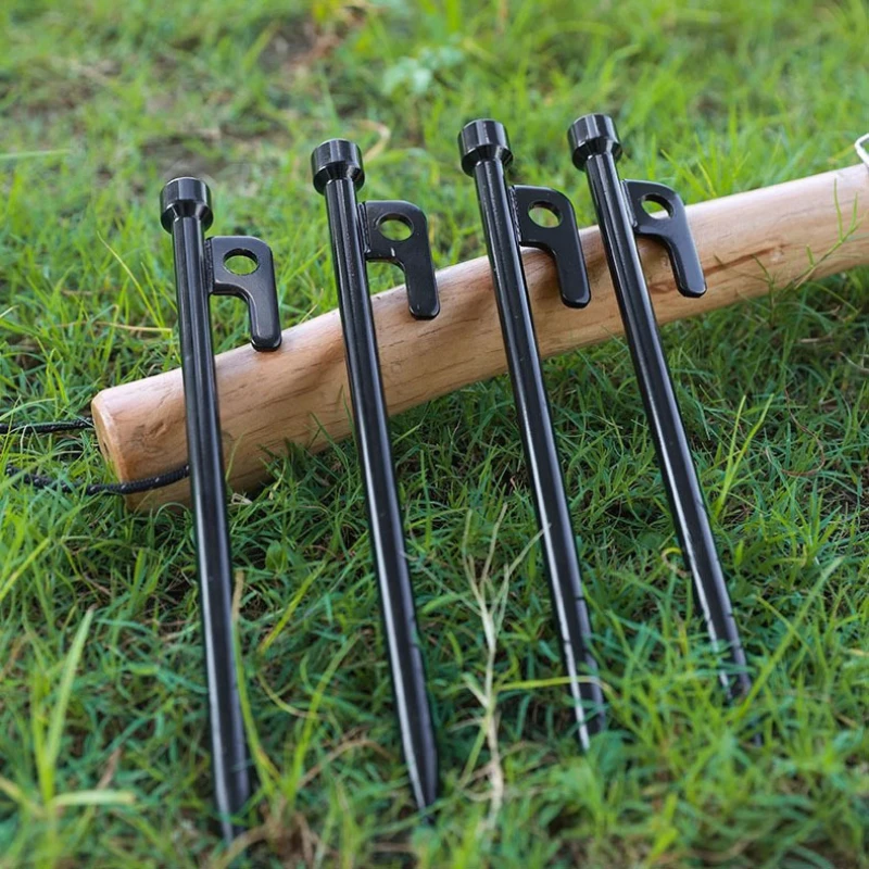 

4Pcs/8 Inch Outdoor Tent Nail Tent Pegs Heavy Duty Steel Tent Stakes for Camping Canopy Awning Camping Ground Na
