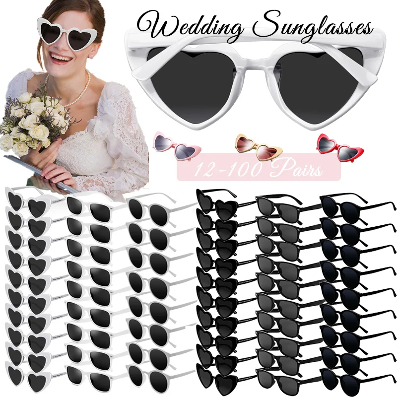 Wedding Sunglasses 12-100 Pairs for Wedding Bachelorette Bachelor Hen Party Team Bride Bridesmaids Groomsmen Gifts