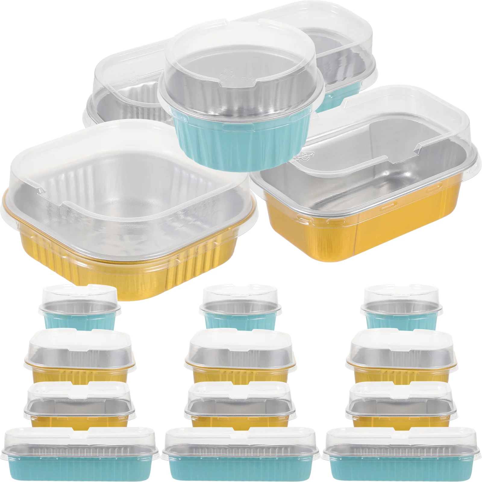 

40 Sets Fruit Molds Aluminum Foil Pans Lining Molde Para Chocoflan Baking Supplies Practical