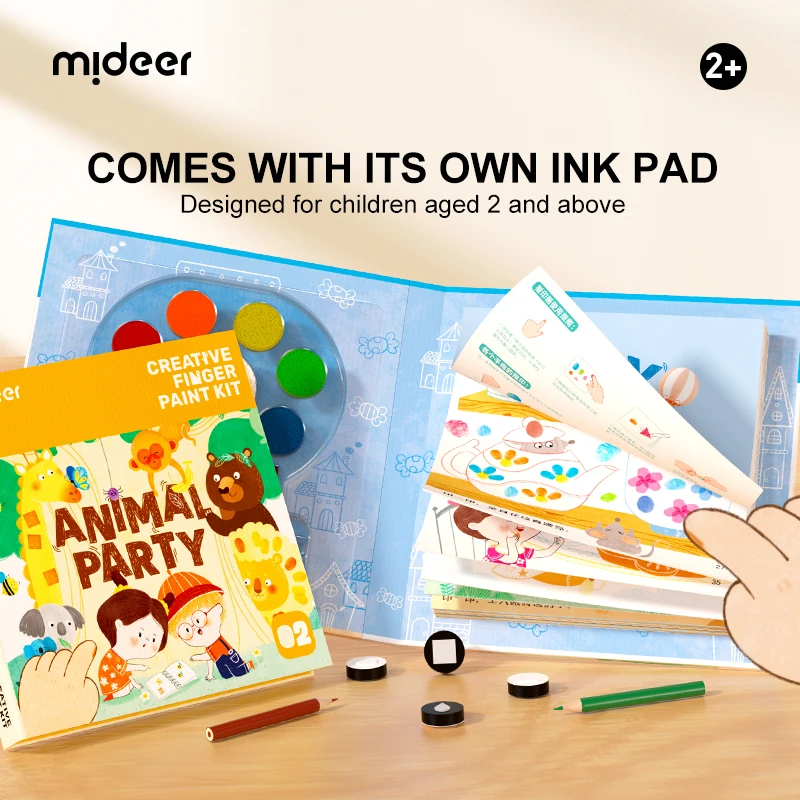 Mideer Creative Finger Paint Set, Kids' Washable Drawing & Painting Supplies Pad Kit Art Supplies, Toys for Girls and Boys