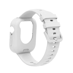 Silicone Watchband with Case - Smartwatch Accessories Bracelet Strap (White)