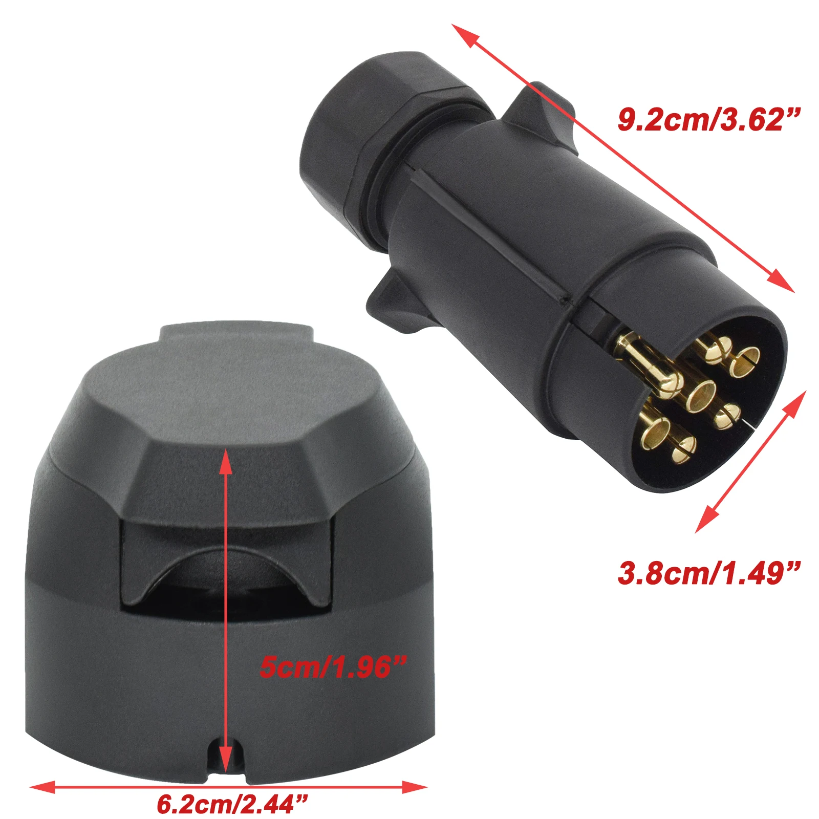 7 Pin 12V European Trailer Socket + Plug Tow Bar Electrics Connector Adapter For RV Truck Vans Caravans Transfer Signal Adapter trailer plug adapter trailer socket trailer plug socket trailer plug