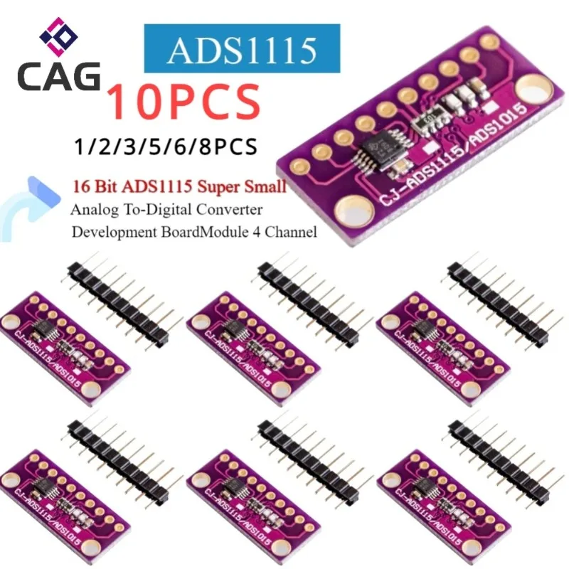 1 -10 шт. ADS1015 ADS1115 16 бит ADC 4-канальный модуль с программируемым усилителем от 2,0 в до 5,5 В RPi
