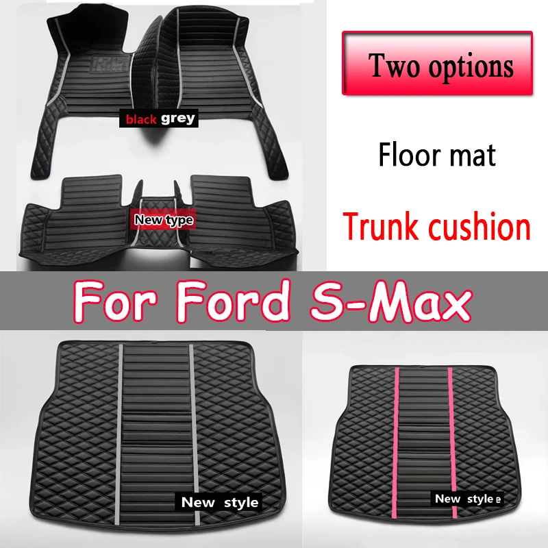 

Car Floor Mats For Ford S-Max MK1 2006~2014 7seat Anti-dirt Pads Full Set Waterproof Floor Mat Non-slip Carpets Car Accessories