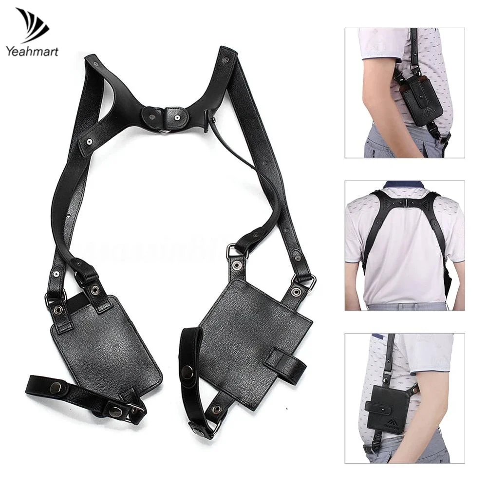 Men leather bag Portable Men Genuin Leather Anti-Theft Hidden Underarm Bag Holster Phone Case Card Wallet Pocket Key Purse Travel Accessories