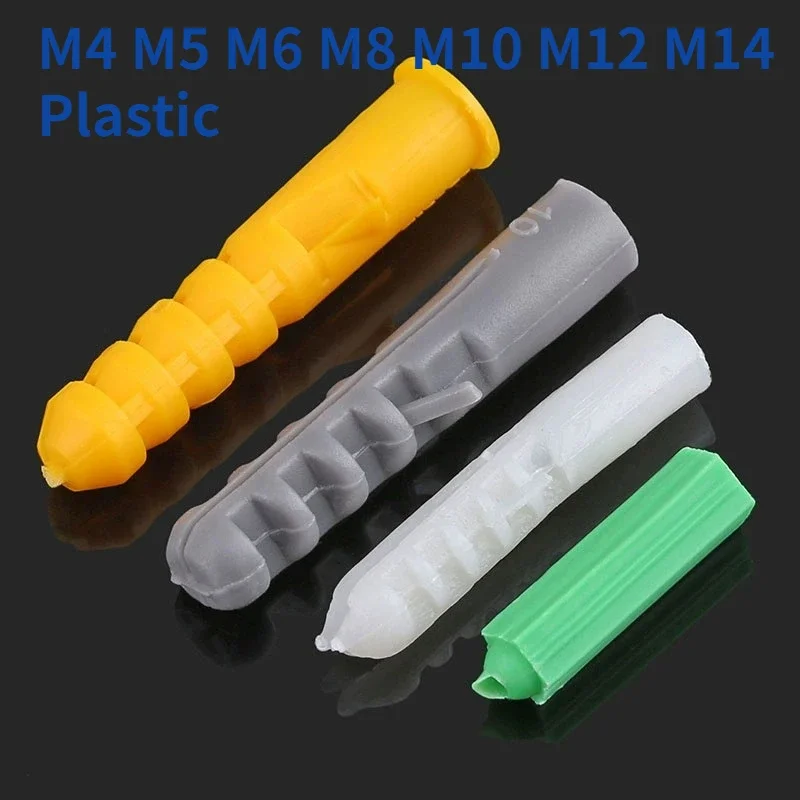 M4 M5 M6 M8 M10 M12 M14 Plastic Expansion Pipe Rubber Plug Wall Plastic Pipe Nylon Plunger Expansion Screw Anchors drywall anchor kit,drywall anchor,expansion plugs,hollow wall anchor set