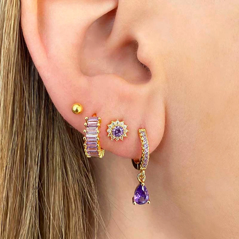 13mm Crystal Hoop Earrings for Women 925 Sterling Silver